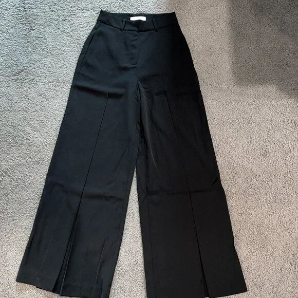 COMMENSE NEW WITH TAGS BLACK PLEATED HIGH WAIST WIDE LEG PANTS SLACKS TROUSERS - Picture 3 of 15